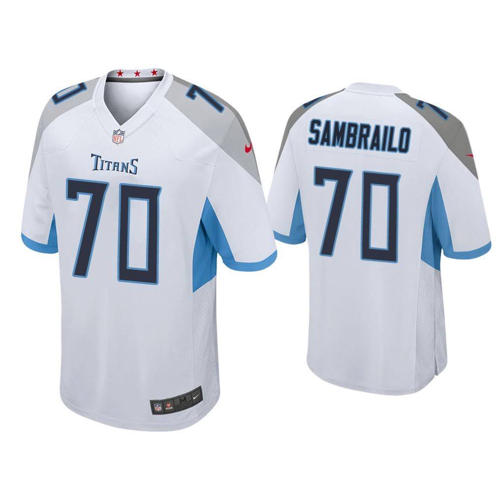 Men Tennessee Titans 70 Ty Sambrailo Nike White Game NFL Jersey